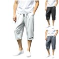 thumbnail image 1 of LODIENY Men's Athletic Capri Pants Moisture Wicking Workout Running Sweatpants Lightweight Baggy Sports Gym Basketball Cropped Trousers with Pockets Dark Gray S, 1 of 6