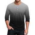 thumbnail image 1 of LODIENY Men's Casual Henley Shirts Fall Color Block Printed 3/4 Length Sleeve Casual Basic Button Crewneck T Shirt Soild Athletic Tee Tops Dark Gray XL, 1 of 4