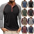 thumbnail image 1 of LODIENY Men's Henley Shirt Raglan Long Sleeve Underwear Henley Tops Casual Slim Fit Lightweight Button Down T Shirts Wine M, 1 of 6