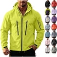 thumbnail image 1 of LODIENY Men's Hooded Softshell Jacket Lightweight Water Resistant Windproof Breathable Outdoor Hiking Coat with Multi Zipper Pockets Army Green S, 1 of 9