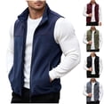 thumbnail image 1 of LODIENY Men's Large Size (M-5XL) Fleece Vest Lightweight Warm Zip Up Polar Vests Outerwear with Zipper Pockets Sleeveless Stand Collar Jacket for Fall Winter Dark Gray L, 1 of 9