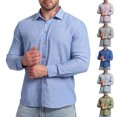 thumbnail image 1 of LODIENY Men's Stretch Wrinkle Free Dress Shirt Long Sleeve Collared Button Down Shirts Regular Fit Wedding Work Blouses Gray XXL, 1 of 7