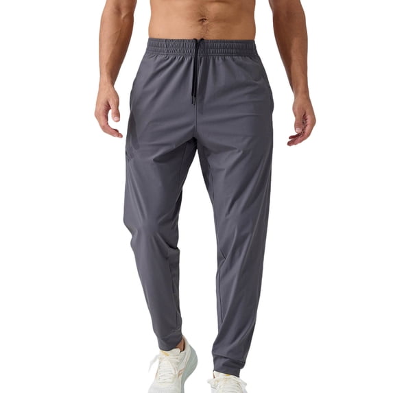 LODIENY Mens Athletic Joggers Pants Stretch Gym Tapered Sweatpants Active Workout Elastic Waist Drawstring Trousers with Pockets Dark Gray XXL