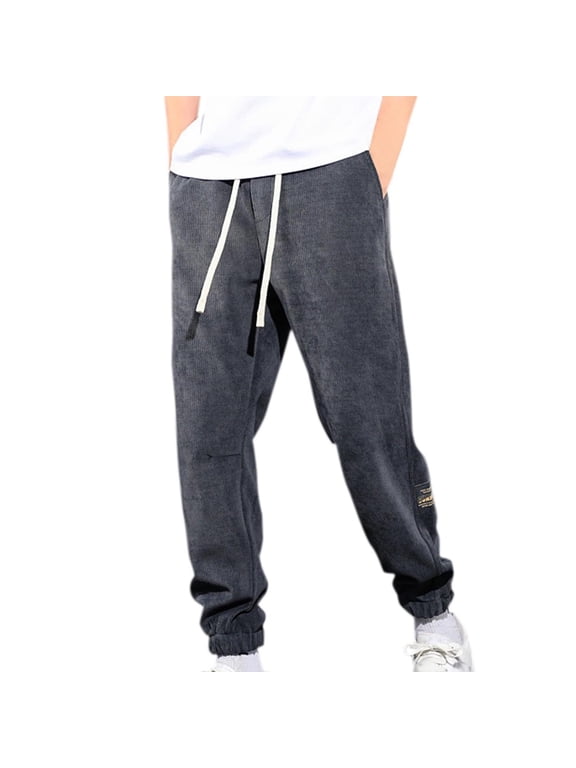 Mens Big and Tall (M-5XL) Tapered Sweatpants with Ankle Ribbing and Pockets Loose Fit Athletic Joggers for Workouts Running Hiking Dark Gray M