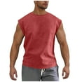 thumbnail image 1 of LODIENY Mens Cotton Workout Gym Tank Top Big and Tall Regular Fit Casual Sleeveless Cut Off Muscle Shirts Acid Wash Tshirts Running Beach Loose Fit Tees Wine L, 1 of 8