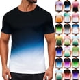 thumbnail image 1 of LODIENY Mens Ombre T-Shirts Casual Gradient Color Tie Dye Print Summer Short Sleeve Basic Crewneck Athletic Muscle Tees Tops Fashion Workout Shirts Orange XXXL, 1 of 10