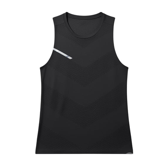 LODIENY Mens Workout Tank Tops Quick Dry Athletic Gym Muscle Fit Vest Breathable Mesh Sleeveless Crew Neck Running Training Shirts Black L