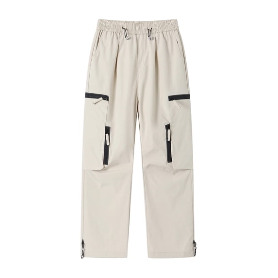 LODIENY Plus Size (M-5XL) Hiking Pants for Men Lightweight Waterproof Windproof Tear Resistant Breathable Cargo Sweatpants Straight Leg Trousers with Multi Zipper Pockets Khaki L