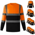 thumbnail image 1 of LODIENY Reflective Shirts for Men Women Class 3 High Visibility Shirts with Long Sleeves, Hi Vis Safety Shirts for Men Women, Breathable Construction Shirts with Black Bottom Pack of 3-Red S, 1 of 8