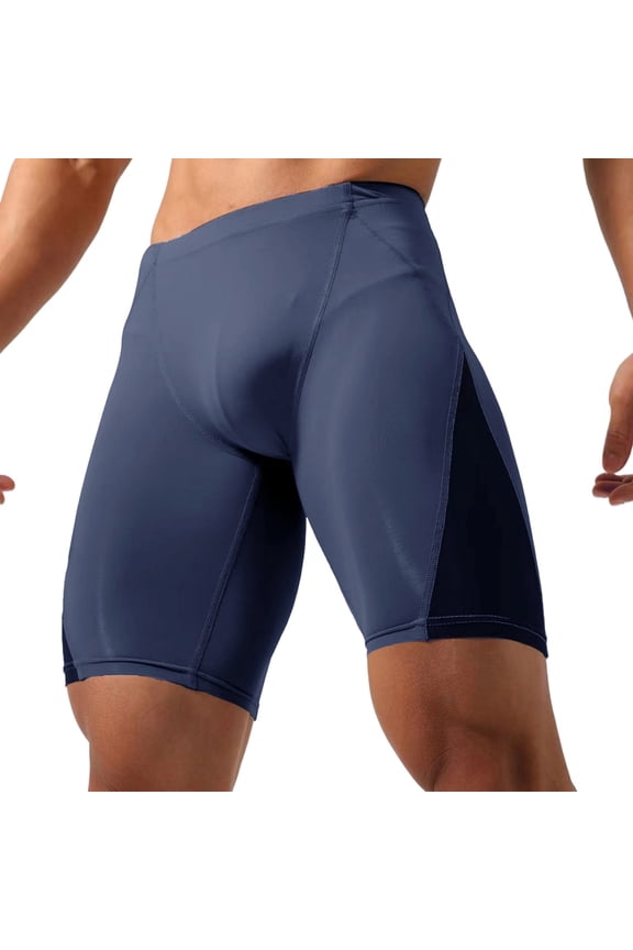 Tight Shorts for Men Workout Training Lightweight Breathable Performance Stretch Baselayer Athletic Gym Running Rowing Underwear Navy M