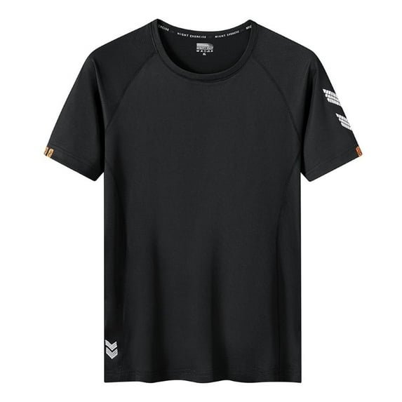 LODIENY Workout Shirts for Men Lightweight Casual Summer Short Sleeve Quick Dry Athletic Gym Active T Shirt Moisture Wicking Tee Tops Black XXL