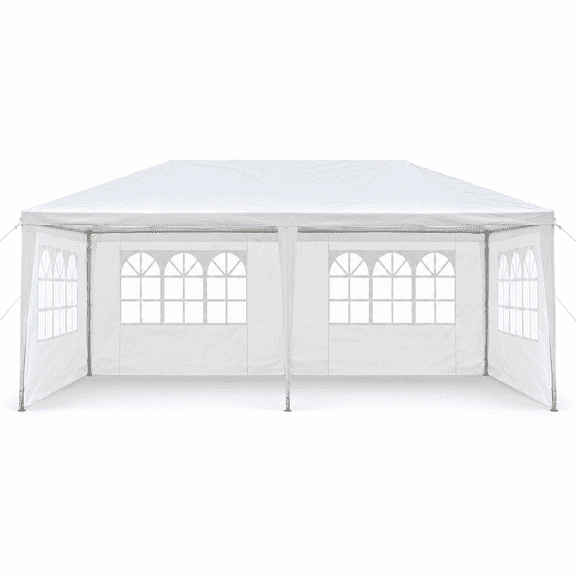 LODZPK 10'x20' Canopy Tent with 4 Sidewalls and Carry Bag, White