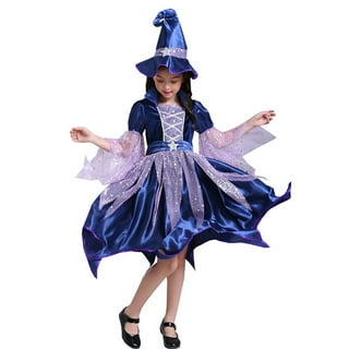 3-12years Halloween Cosplay Children Full Sleeve Tiered Witch Ghost Vampire  Dress For Girls Masquerade Party Stage Play Costumes