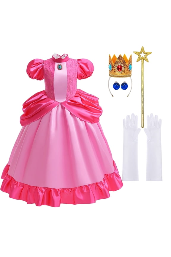 Girls Pink Princess Dresses Birthday Party Fancy Outfit Fairy Dress up