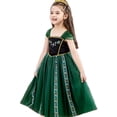 thumbnail image 1 of LOEL Girls Princess Dress Fancy Outfit Christmas Birthday Theme Party Fairy Green Dress, 1 of 9