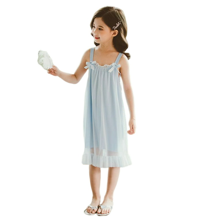 LOEL Little & Big Girls Nightgown Home Wear Modal Loungewear Princess  Nightdress,Sizes 3-13Y 