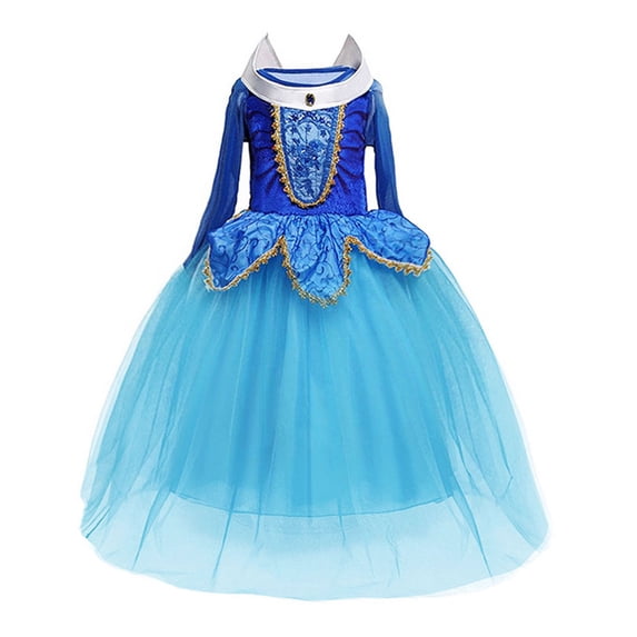 HAWEE Little Girls Princess Dress Cosplay Fairy Blue Dress Halloween Fancy Dress Age 3-8Y