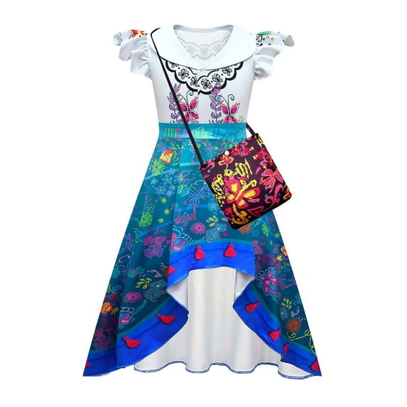 HAWEE Magic Princess Costume Girl Print Short Sleeve Casual Dress For Girls Ages 3-12 Years