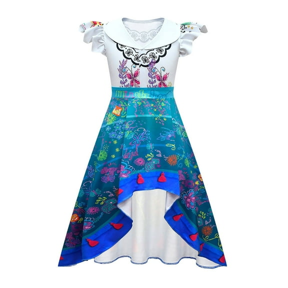 HAWEE Magic Princess Costume Girl Print Short Sleeve Casual Dress For Girls Ages 3-12 Years