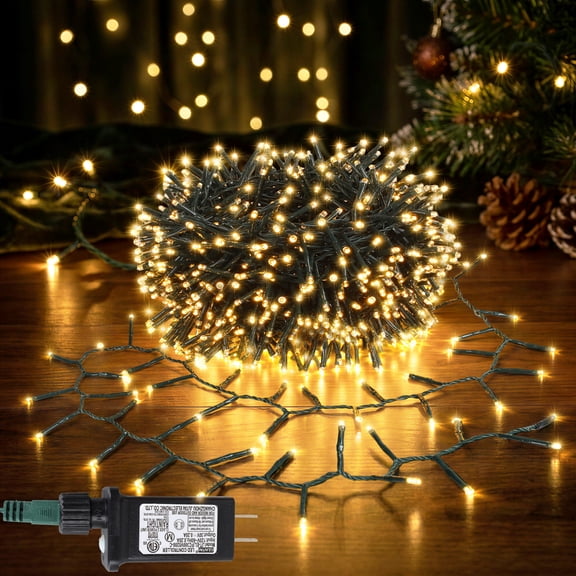 LOENDE 40ft 400 LED Christmas Cluster Lights,Indoor Outdoor Christmas String Lights with 8 Modes, for Home Garden Wedding Party Xmas Tree Decor
