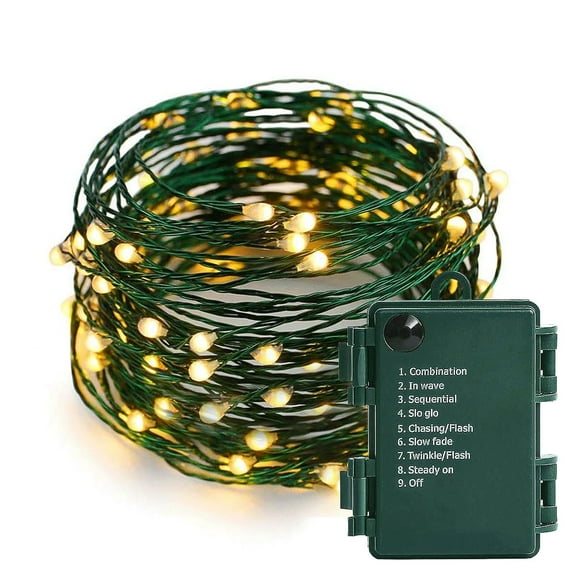 LOENDE Christmas Lights, 100 LED 33 FT Battery Operated Fairy Lights for Home Party Garden Christmas Decoration, 1 Pack