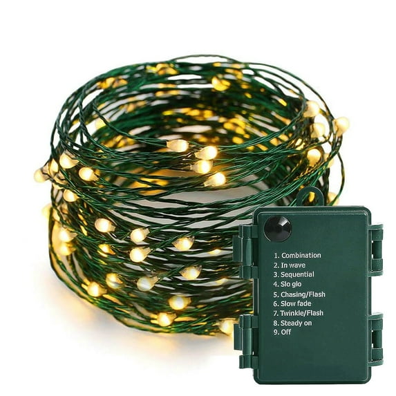 LOENDE Christmas Lights, 100 LED 33 FT Battery Operated Fairy Lights for Home Party Garden Christmas Decoration, 1 Pack