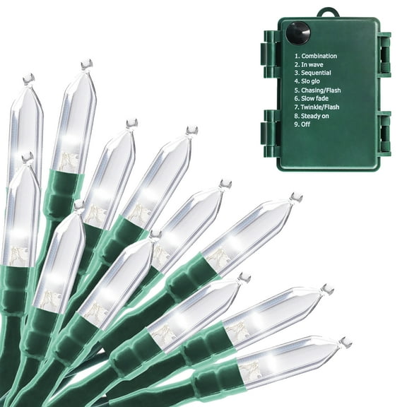 LOENDE Christmas Lights, 50 LED Battery Operated String Lights 18FT Mini String Lights, Indoor Outdoor Patio Party Christmas Decor, White