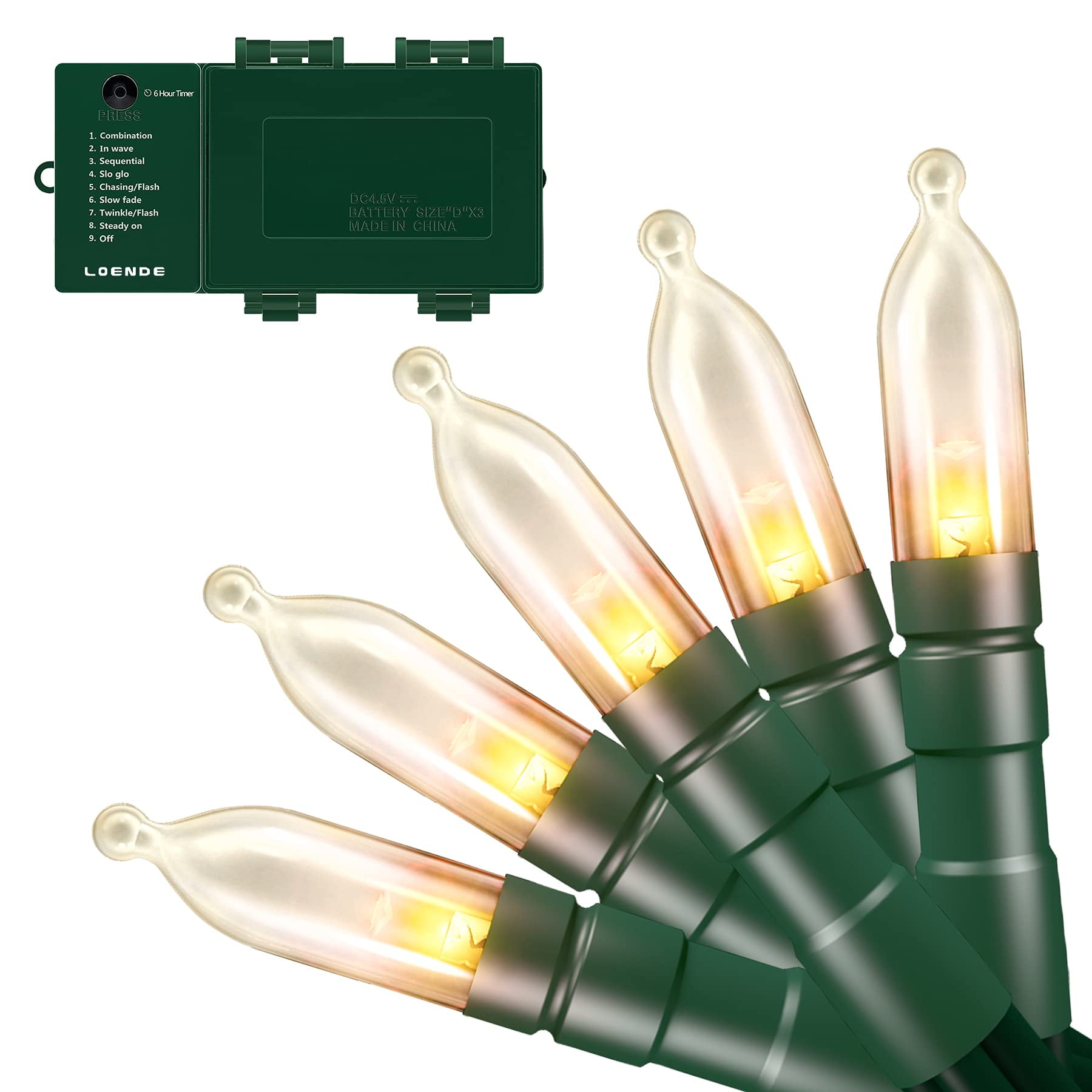LOENDE Christmas Lights Battery Operated String Lights 67 FT 200