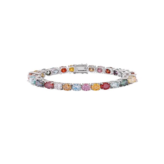 LOEXZAH 0.1Carat Women's Moissanite Tennis Bracelet 18K White Gold Plated Women Diamond Tennis Bracelet Sterling Silver Moissanite Tennis Bracelet Womens Lab Diamond Bracelet