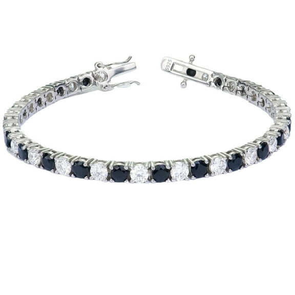LOEXZAH 5MM Moissanite Tennis Bracelet Men Lab Grown Diamond Bracelets for Women White Gold Plated Silver Diamond Bracelet for Women Wedding Bracelets for Brides