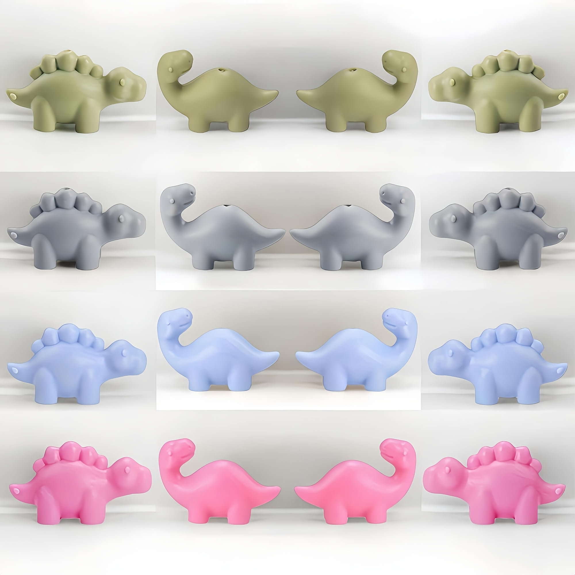 LOFCA Jewelry Making 25pcs 3D Dinosaur Silicone Focal Beads Kit For DIY Crafts