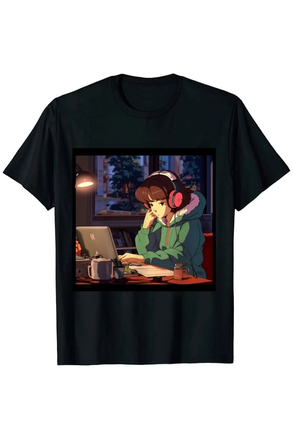 LOFI HIP HOP CHILL RELAXING JAZZ HOP BEATS STUDY GIRL T-Shirt