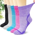 thumbnail image 1 of LOFIR Diabetic Socks for Women,Above Ankle Loose Top Non-Binding Comfort Wide Calf Socks for Sensitive Feet, 5 Pairs Sizes 6-9, 1 of 7