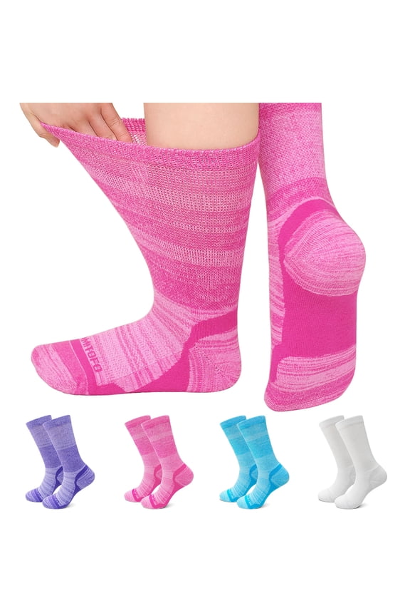 Diabetic Socks for Women – Wide Calf, Seamless Toe, Comfortable Cotton Blend Socks for Elderly and Adults, 11-13 Pastels