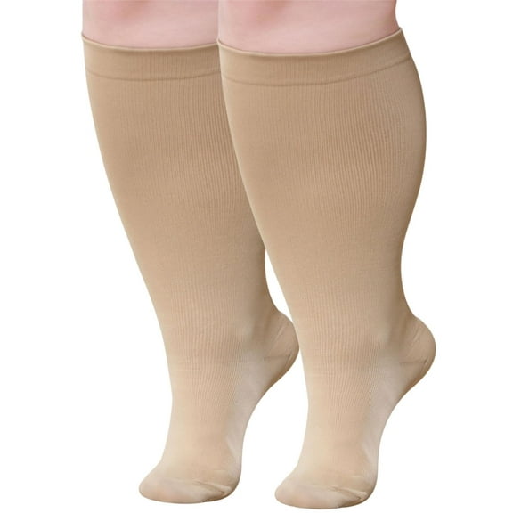 LOFIR Men's and Women's Breathable Running Compression Socks, Beige