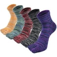 thumbnail image 1 of LOFIR Mens Toe Socks Comfy Cotton Crew Five Finger Ankle Socks for Running Athletic, 5 Pairs, 1 of 6