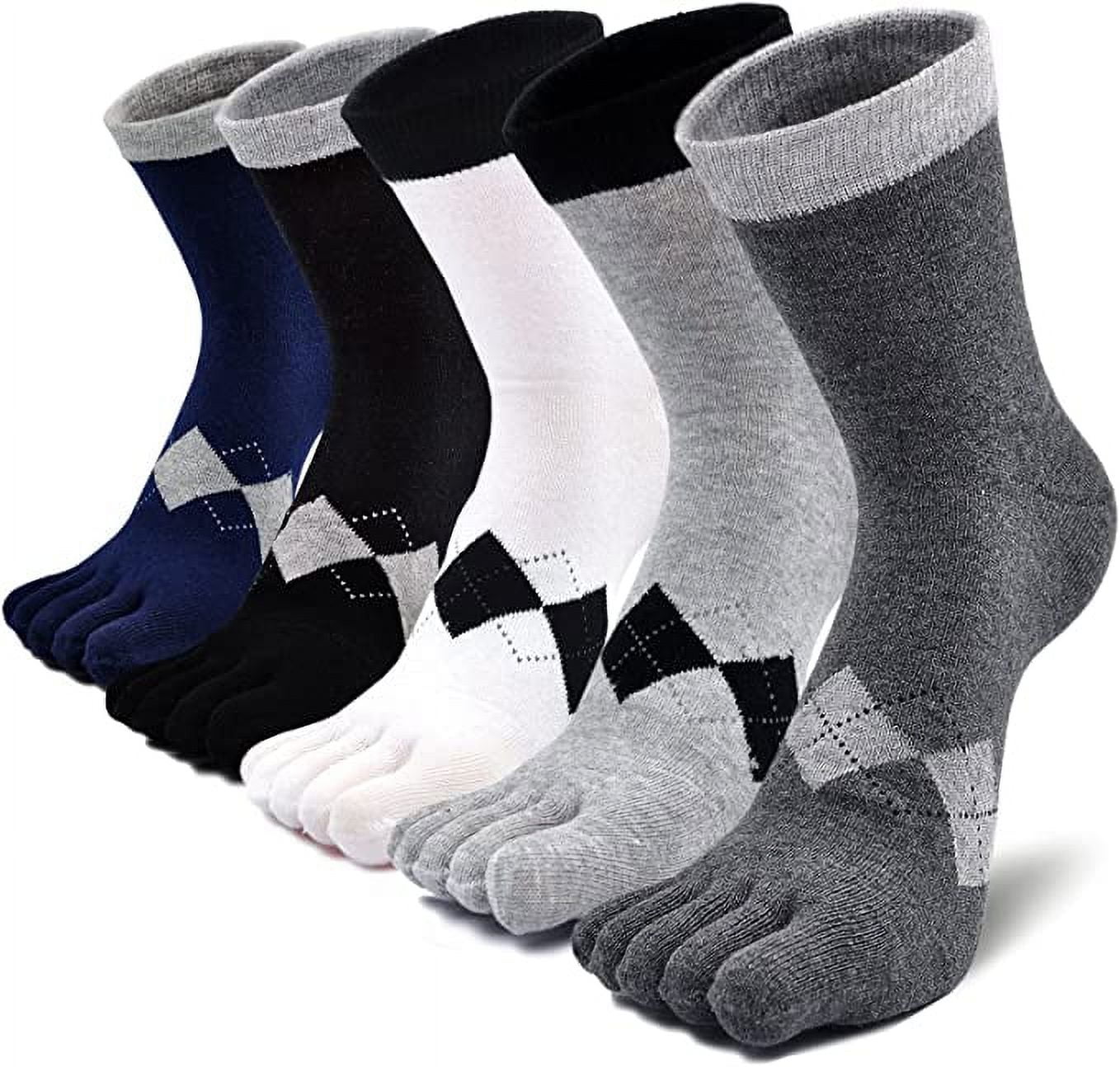 LOFIR Mens Toe Socks Cotton Athletic Running Five Finger Mens Ankle