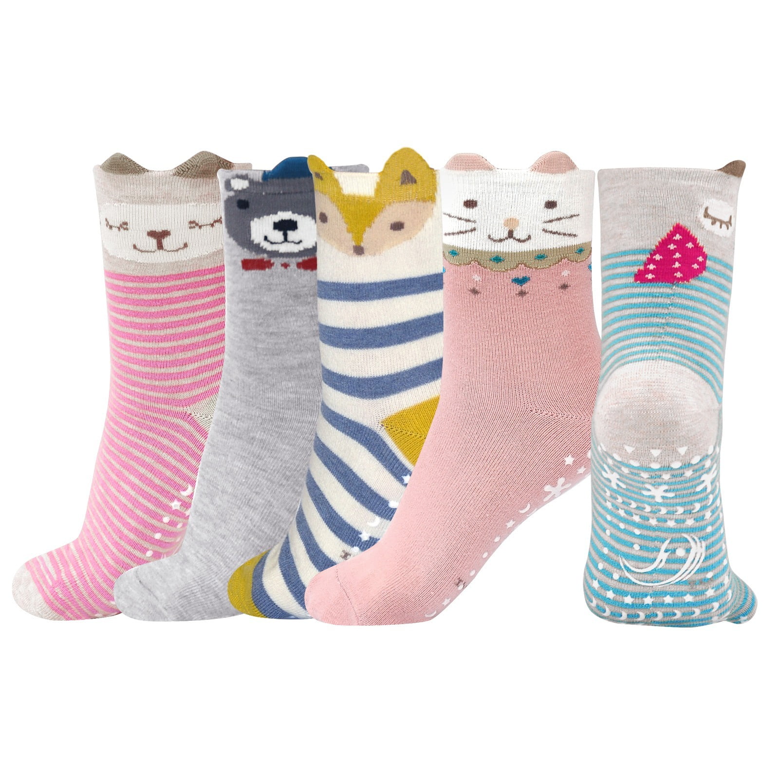 LOFIR NonSlip Girls Ankle Socks With Grips Novelty Cute Animal