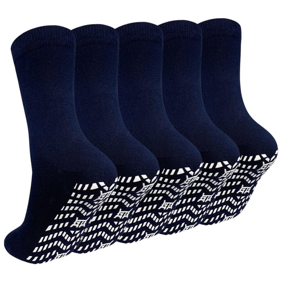 LOFIR Non Slip Grip Socks for Men- 5 Pairs Non Skid Anti Slip Grippy Socks with Gripper for Men Women for Yoga Pilates Hospital