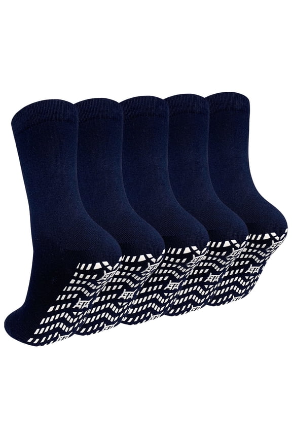 Non Slip Grip Socks for Men- 5 Pairs Non Skid Anti Slip Grippy Socks with Gripper for Men Women for Yoga Pilates Hospital