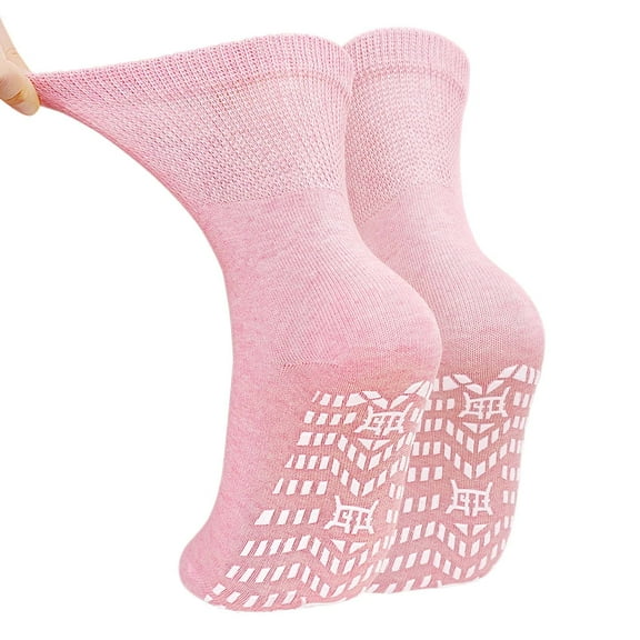 LOFIR Women's Non-Slip Grip Socks – 1 Pair of Rubber-Soled Socks, Perfect for Yoga, Pilates, and Hospital Use, Size 9-11