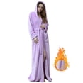 thumbnail image 1 of LOFIR Womens Fleece Hooded Robe - Soft Warm Plush Long Bathrobes for Women (XL, Light Purple), 1 of 9