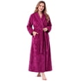 thumbnail image 1 of LOFIR Womens Long Fleece Robe - Soft Comfy Plush Bathrobes for Women, Ladies Sleepwear - 2XL3XL, Rose Red, 1 of 9