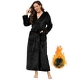 thumbnail image 1 of LOFIR Womens Soft Hooded Plush Robe, Luxury Fluffy Robe Long Fleece Spa Bathrobe for Women (L, Black), 1 of 6