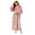 thumbnail image 1 of LOFIR Womens Soft Hooded Plush Robe, Luxury Fluffy Robe Long Fleece Spa Bathrobe for Women (M, Taupe), 1 of 7