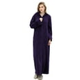 thumbnail image 1 of LOFIR Womens Zipper Front Robe, Long Plush Hooded Fleece Soft Bathrobes for Women Housecoat Sleepwear Pajamas, 1 of 7