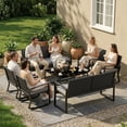 thumbnail image 1 of LOFKA 8-Piece Outdoor Patio Furniture Set, Wicker Rocking Chairs with Glass Table,Gray, 1 of 12