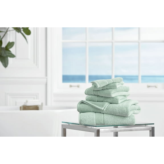 LOFT BY LOFTEX New Wave Soft and Absorbent Bath 6 Piece Set, Blue Haze