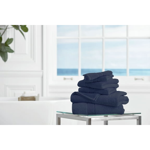 LOFT BY LOFTEX New Wave Soft and Absorbent Bath 6 Piece Set, Denim