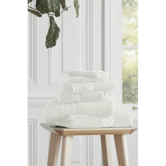 LOFT BY LOFTEX Rejuvenate Soft and Absorbent Bath 6 Piece Set, Coconut Milk